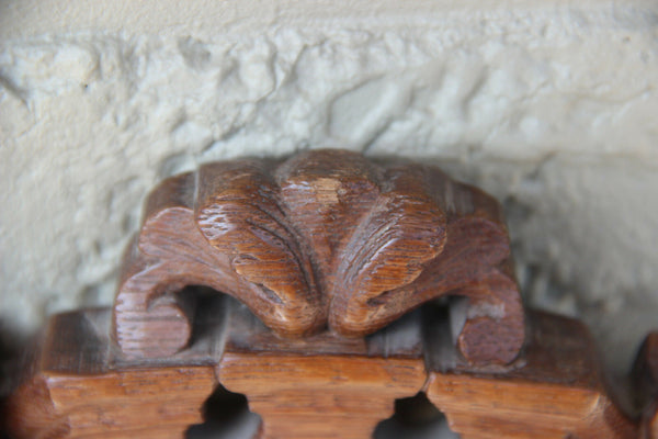 Rare antique 1920 wood carved Dragons gothic Griffin Wall mirror