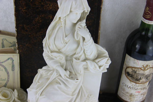 Rare Religious Antique LA VESTALE virgin marked sevres bisque porcelain 1900