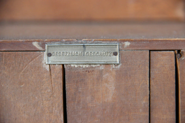 Antique german Wood carved Apothecary wall cabinet Lion head castle neo gothic