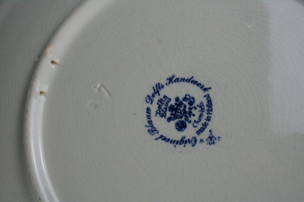 Large Delft Blue white Pottery Dutch plate marked porcelain chemkefa