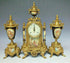 Gorgeous French Porcelain victorian scene Clock set candelabras urns FHS