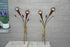 PAIR French mid century Wall lights sconces maison Lunel Red brass