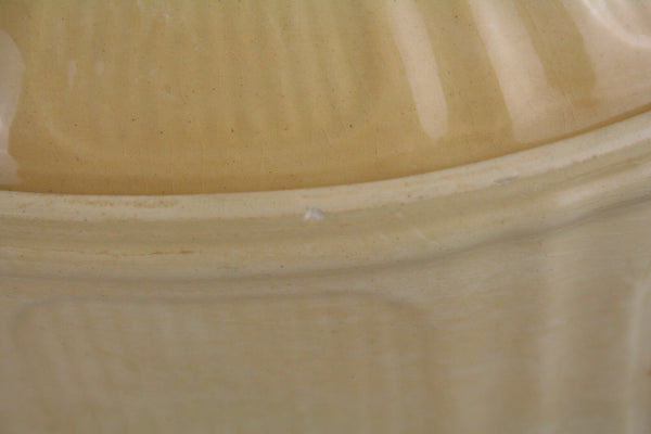 Dutch 1950's Petrus regout marked Ceramic pie pasty oven rabbit dish yellow