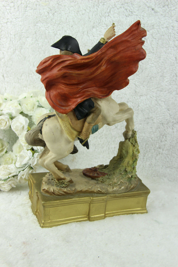 Italian Capodimonte marked Napoleon on horse figurine statue 1970
