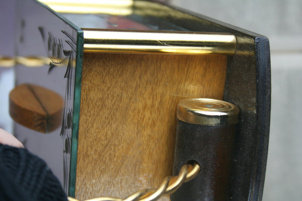 French ART DECO cookie jar biscuit box 1950 Venetian murano glass etched