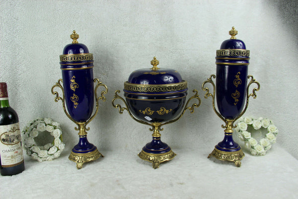 Rare French Napoleon Josephine portrait Vase Centerpiece Limoges porcelain set