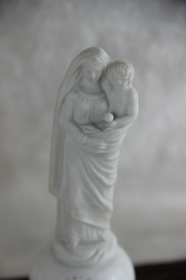 Antique Belgian vieux paris porcelain bisue madonna statue France