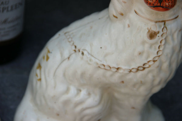 Pair large Staffordshire pottery spaniels dogs porcelain figurines animals