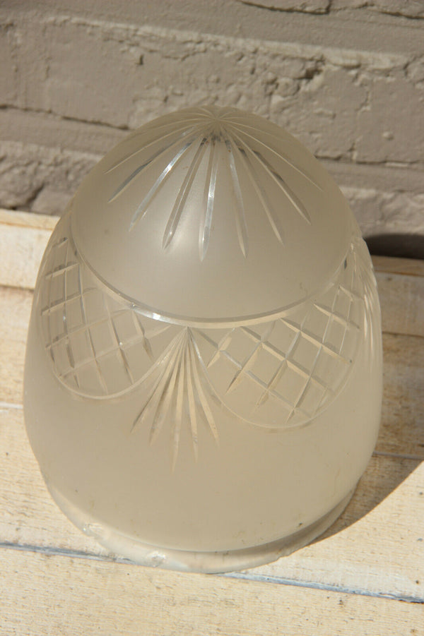 Antique French Brass Crystal Lantern entrance hall chandelier putti heads