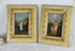 PAIR French romantic putti oil panel painting romantic scene