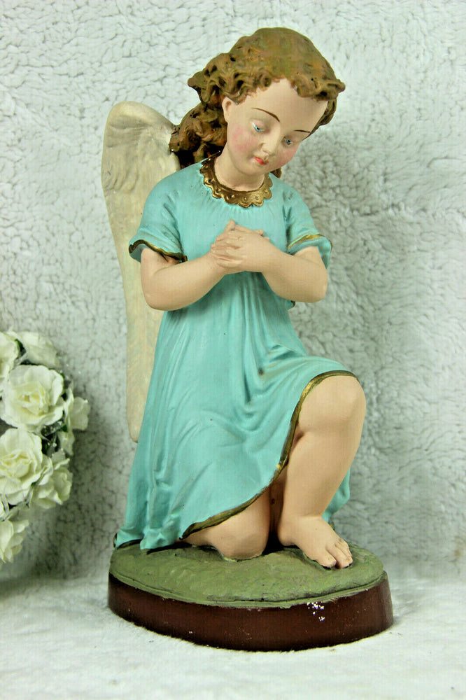 Italian Religious plaster polychrome Angel figurine statue