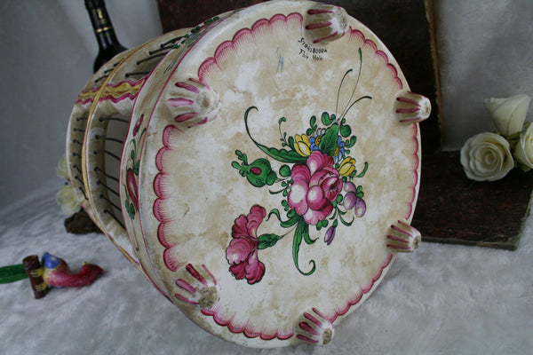 Gorgeous Strasbourg porcelain marked birdcage floral 50's with lamp rare exclusi