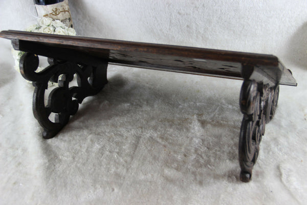 Rare Antique French Wood carved putti bible stand lectern religious church XIX