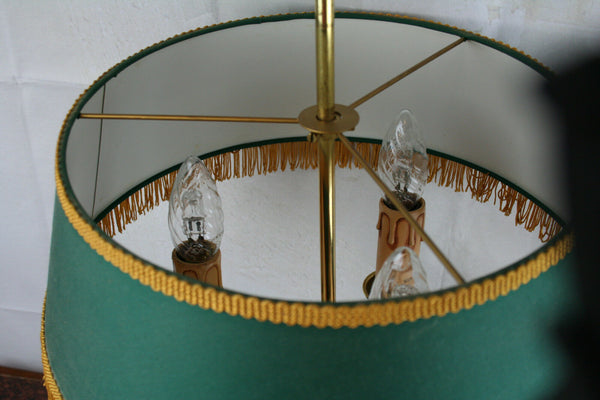 Exclusive gogeous BOUILLOTTE EMPIRE faun /devil /satyr heads brass lamp France