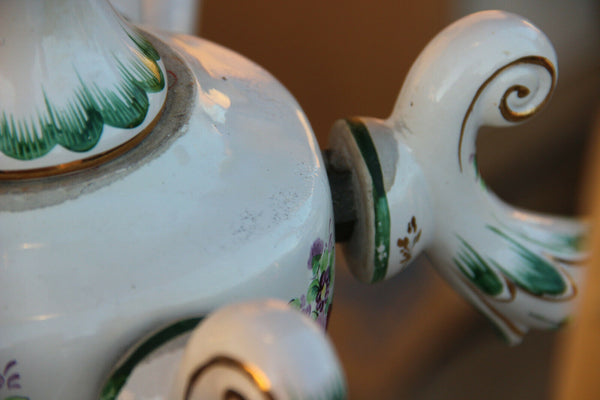 French vintage porcelain Floral chandelier 1960