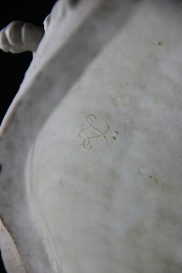 XXL French SEVRES marked Bisque porcelain Bacchus group putti after taraval 19th