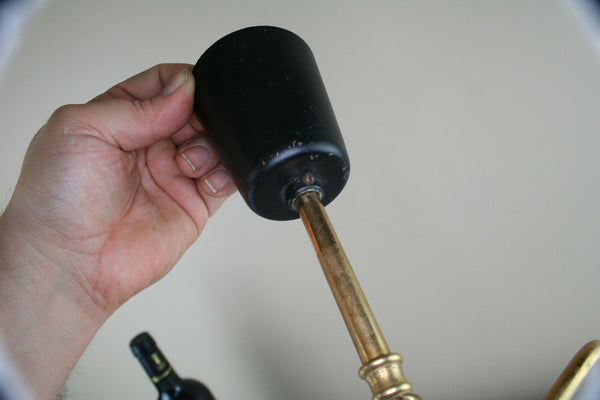 Mid century 1970's Philips Kalff Z lamp style Chandelier pendant black gold rare