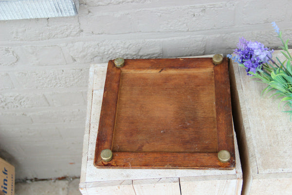 Antique DELFT pottery Tile sheep scene PAN PAT coaster wood frame