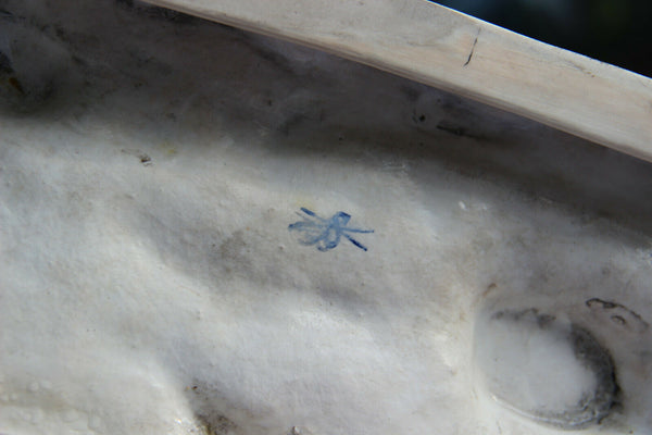 Antique German Scheibe alsbach porcelain Statue group sled horses figural 1920