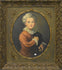 Top Antique French 1900 Oil Canvas painting child with dog portrait signed