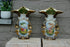 PAIR vieux paris porcelain Vases 19thc hand paint victorian decor