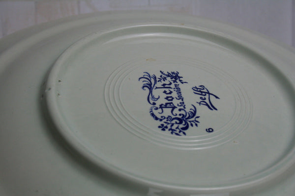 Large BOCH belgium Pottery plate in delft blue white marked after Rembrandt