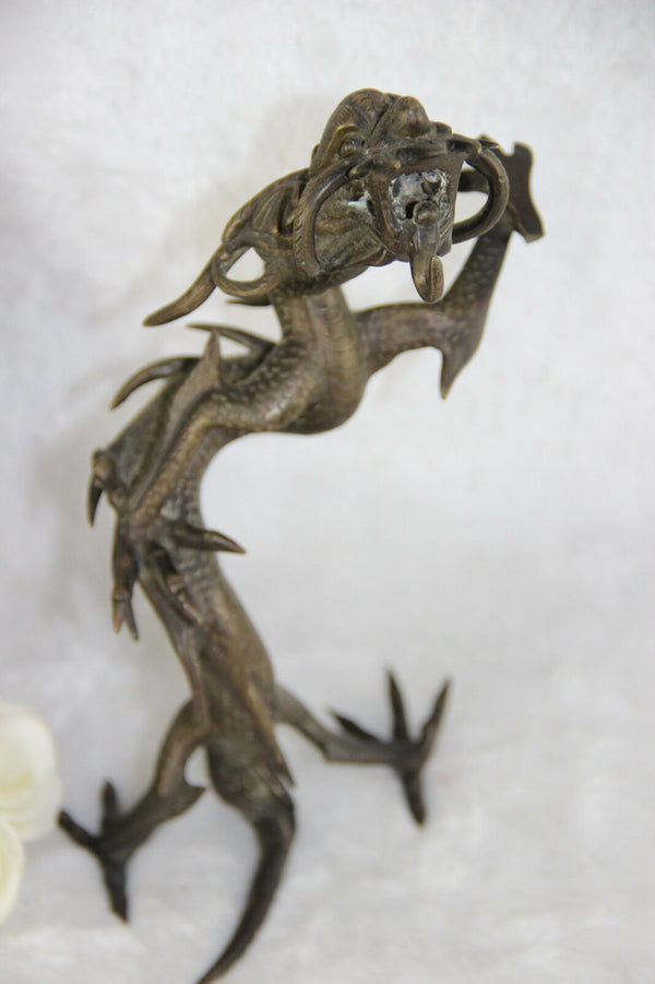 Bronze chinese Dragon gothic pocket watch holder