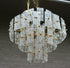 Retro 1970s 4 level Chandelier 48 Facet glass disc attr. Kinkeldey