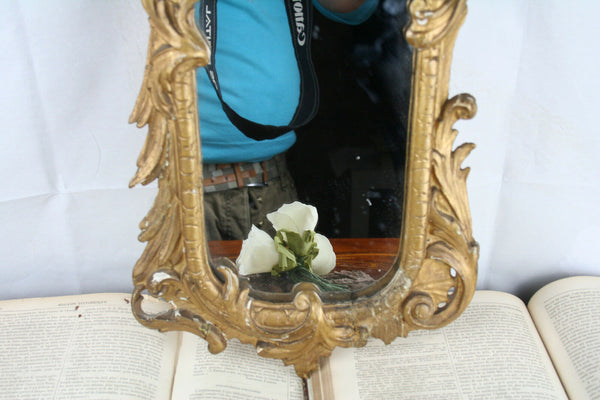 Antique Carved wood French louis XV gold gilt mirror 1900