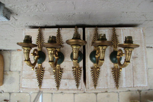 Set 5 French EMPIRE bronze Wall lights sconces