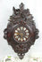 Large Antique Black Forest Wood carved Birds wall clock