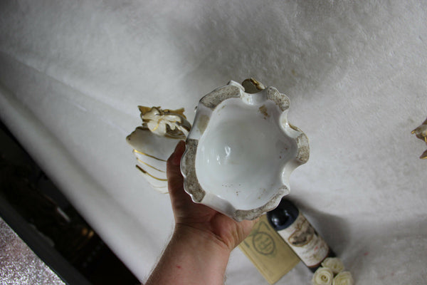 PAIR antique rare Vieux paris Vases japanese figurines geisha floral 19thc