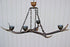 Vintage hunting cabin Antlers resin cast 4 lights pendant chandelier 1970's