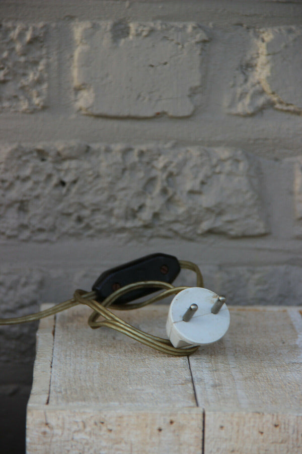 Mid century Brass opaline pineapple Leaf Table lamp attr Maison JANSEN 1960