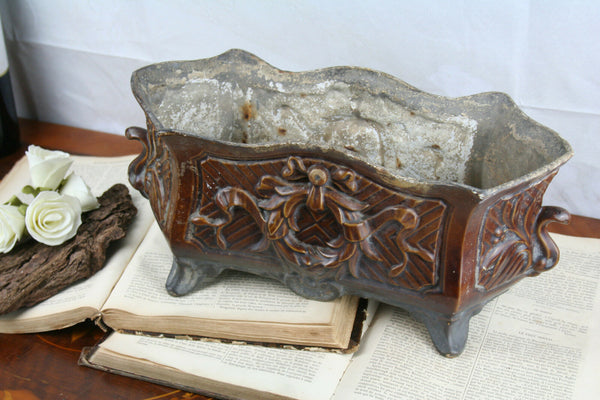 FRench CAST iron enameled Jardiniere planter Louis XV 1900 France