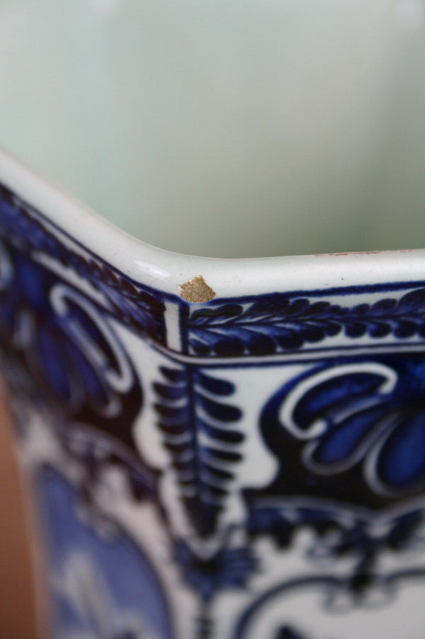 Set of 3 DELFT Blue Vases ROYAL SPHINX by BOCH Belgium porcelain marked dog