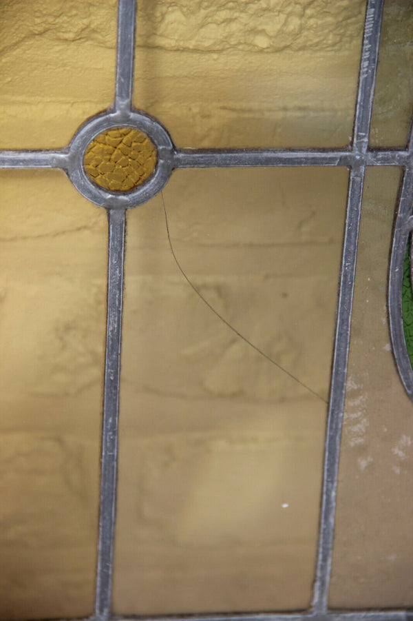 PAIR French antique art nouveau stained glass window panels