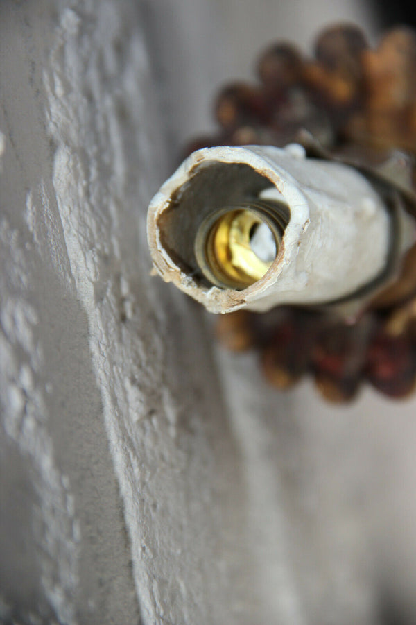 Rare Unusual Antique Bronze French Wrought iron Ship boat chandelier 6 lamps