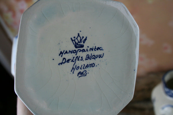 DELFT Dutch porcelain  Mantel set garniture VASES ( 3 pcs ) all marked