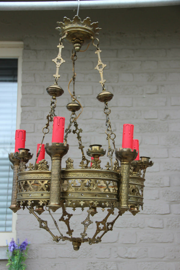 Antique Bronze Neo Gothic church castle Chandelier religious