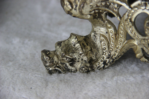 XXL antique French Altar religious candelabra candle holder dragon gothic church