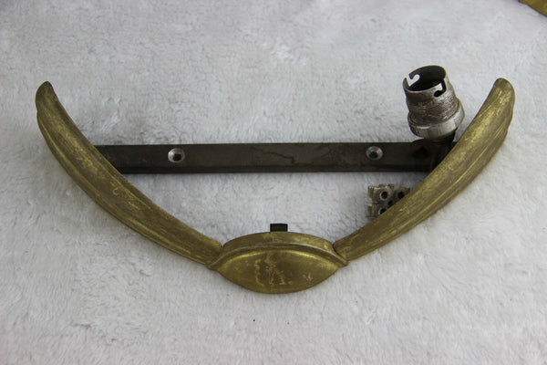 SET 3 French art deco design 1930 metal Glass wall lights sconces