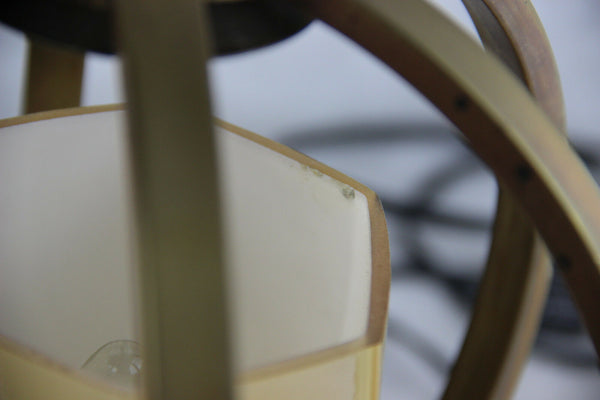 Art deco 1930 French antique table lamp copper geometric form rare