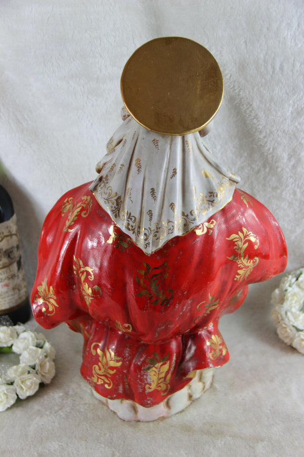 Gorgeous Terracotta polychrome MAdonna statue Pattarino school italian religious