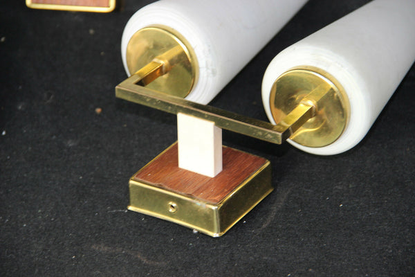 Vintage 1970 teak metal retro wall lights sconces scandinavian