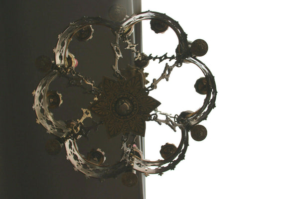 Antique Bronze Neo Gothic church castle Chandelier religious