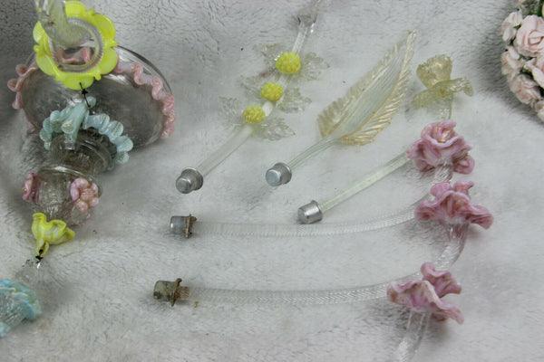 PAIR MURANO venetian hand blown multi colour wall lights sconces 1970