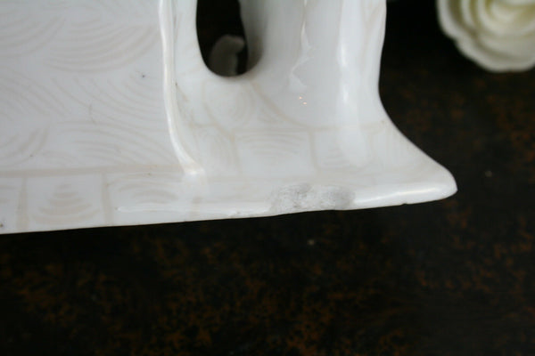 French antique old paris porcelain figurine / vase with hunting dog hunter 1930