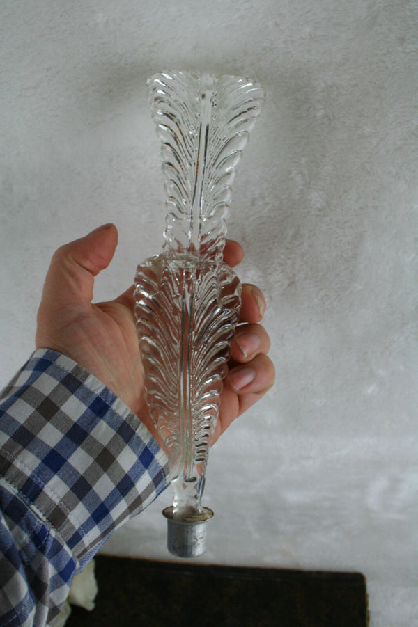 1x Venetian Murano glass clear leaf  chandelier replacement spare part element