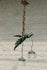 Antique French Bronze green patina putti angel chandelier pendant tulip glass